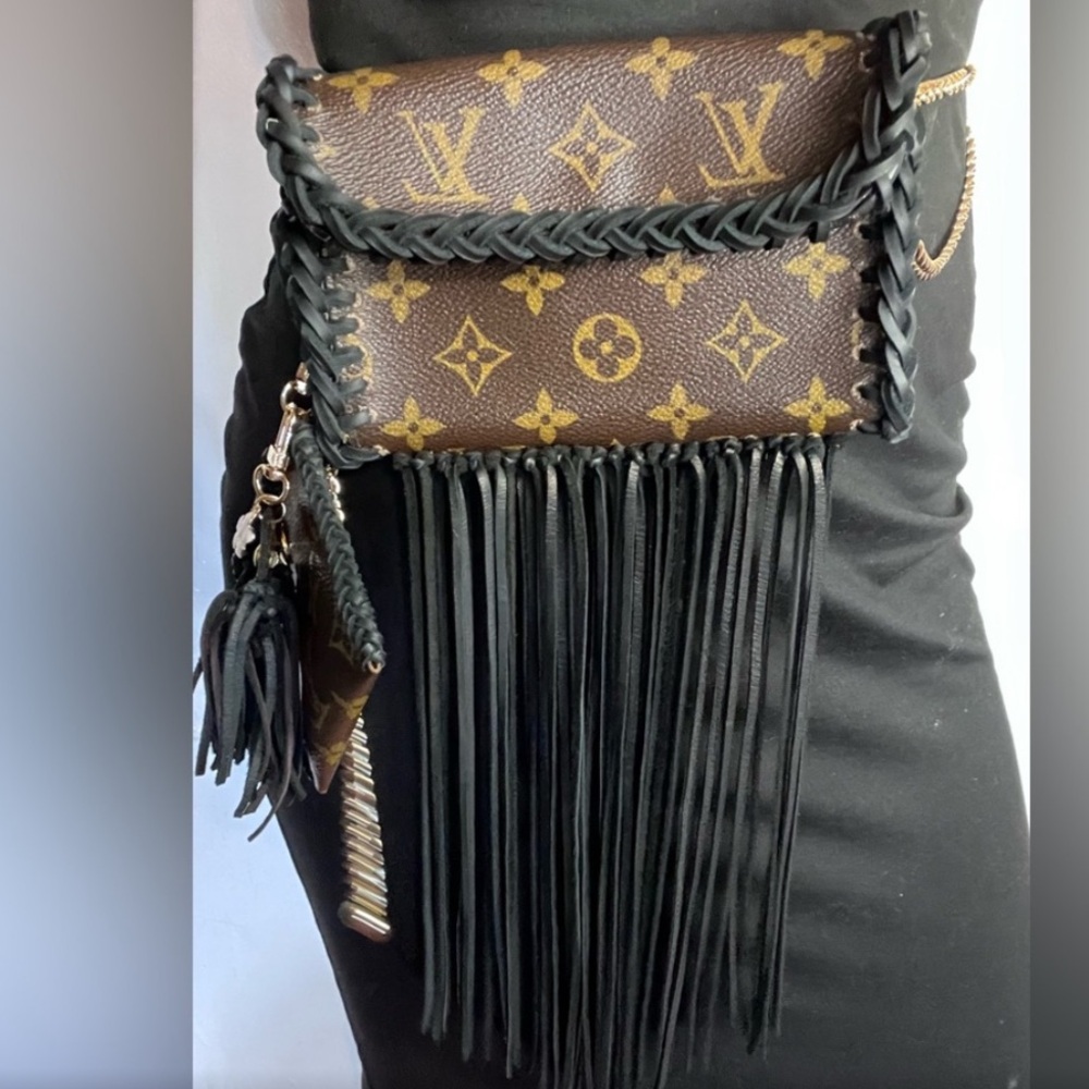 Louis Vuitton Brown and Black Fringe Bag - Picture 8 of 13